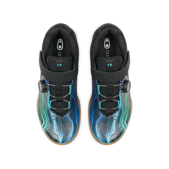 Mallet BOA® Clip-In Shoes - Black/Blue Swirl | Crankbrothers EU