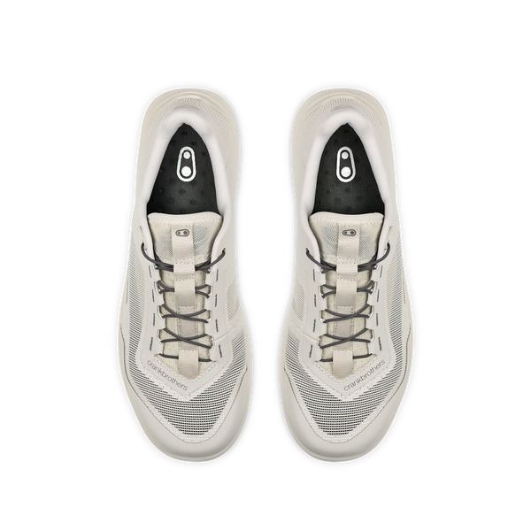 Stamp Trail Speed Lace Vent Flat Shoes - Bone/Grey